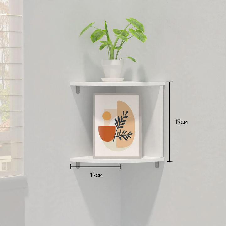 Corner shelf made of dense plywood, multi-layered