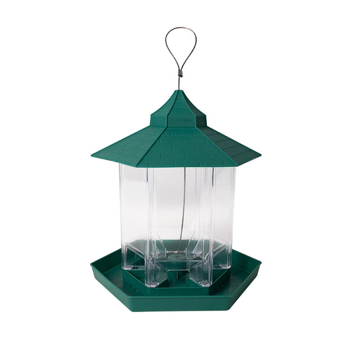 Semi-automatic feeding station for birds, hanging