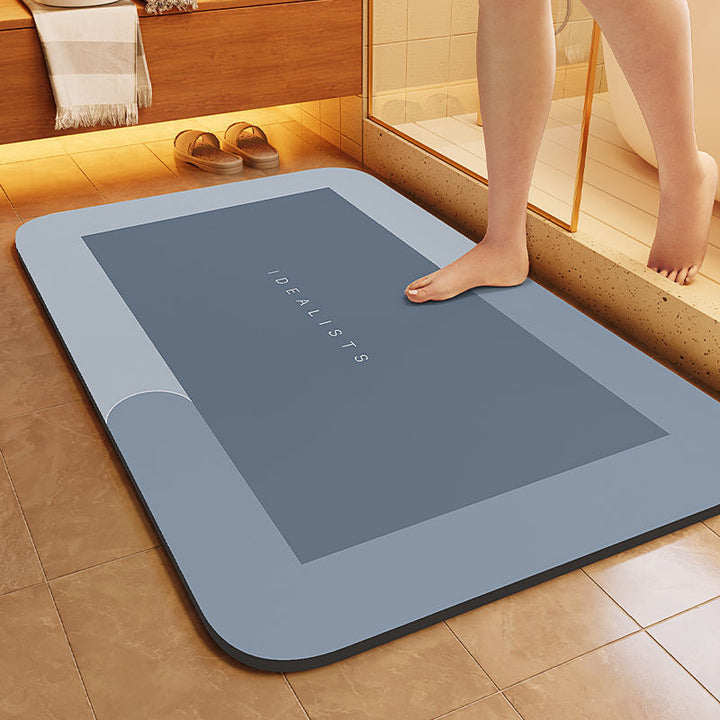 Bathroom mat, diatomaceous earth, absorbent, non-slip