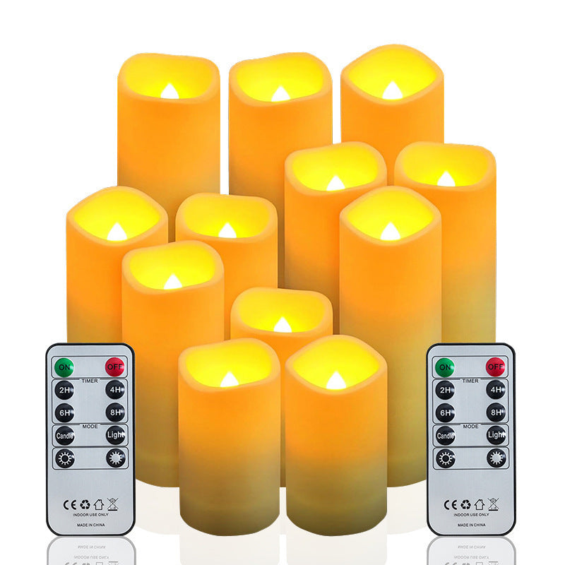 Waterproof LED Candle Set, 12-piece, ABS plastic