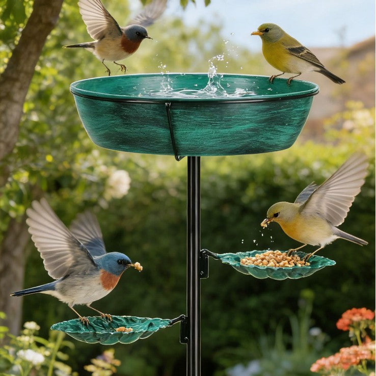 Sheet birdbath made of iron, 7 cm depth