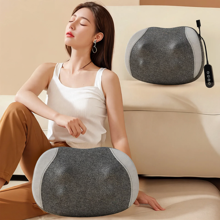 Massage headrest for car with heating function