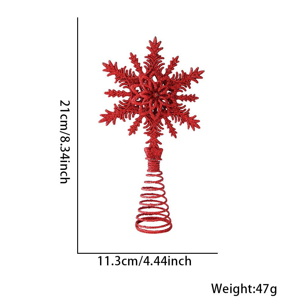 Christmas tree top star with glitter snowflake design
