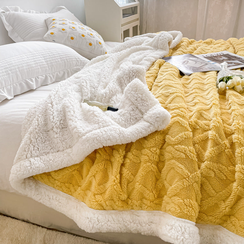 Sherpa-Fleece-Wool blanket, double layer, extra warm
