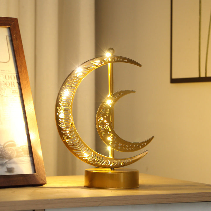 LED decorative light made of iron, moon and star design