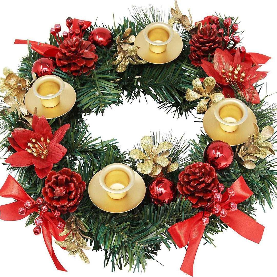 Advent wreath with candle holder and decoration