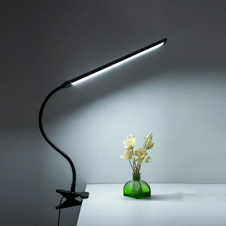 LED clamp light with USB connection