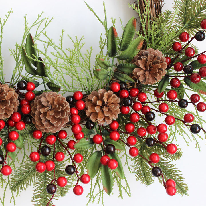 Christmas wreath with pine cones and berries, 50 cm