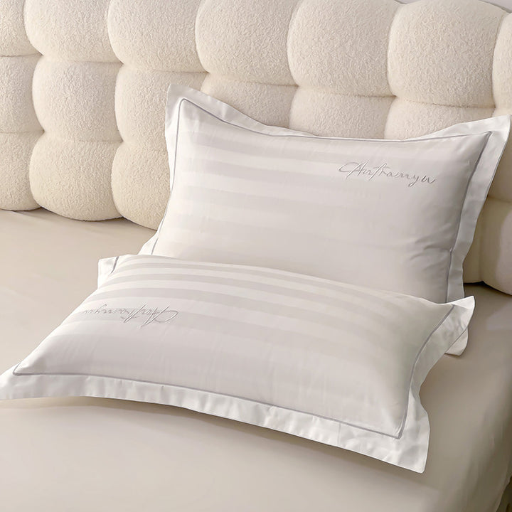Cotton cushion cover with stripe pattern, 1 pair