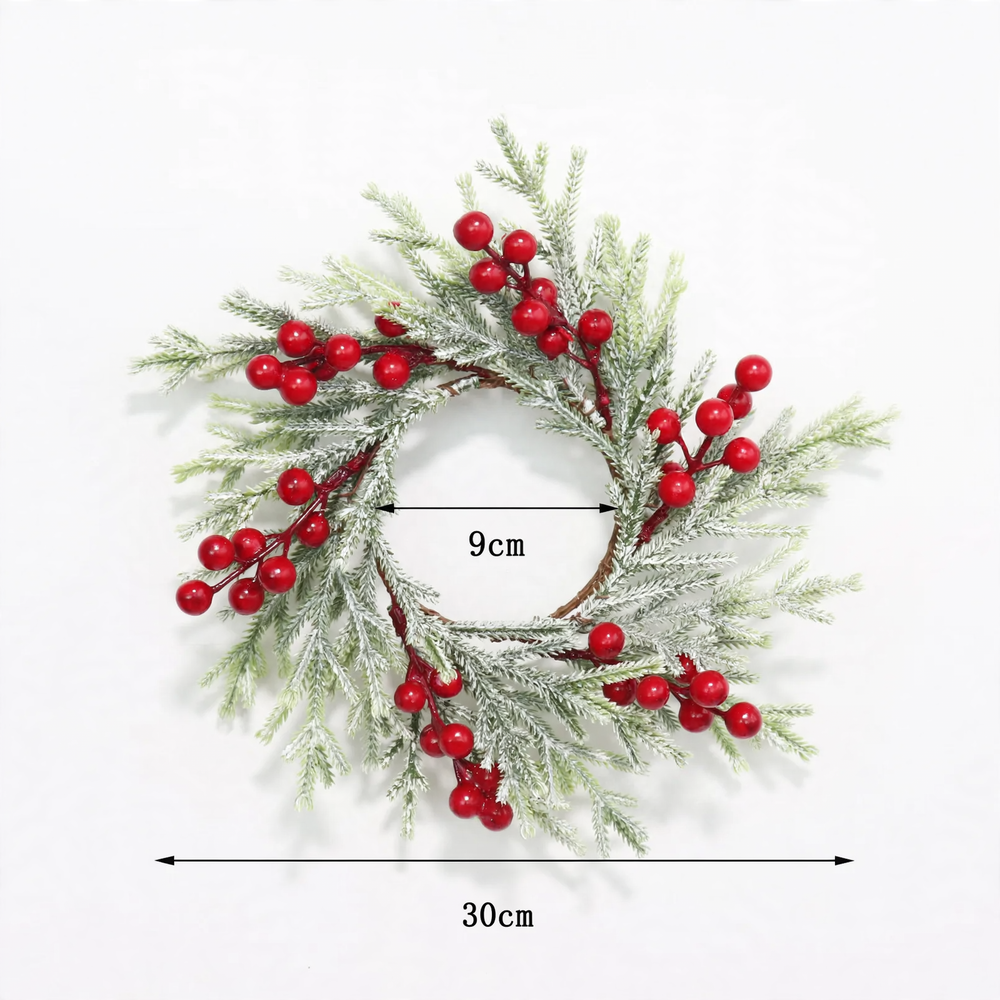 Decorative Christmas wreath with festive accents