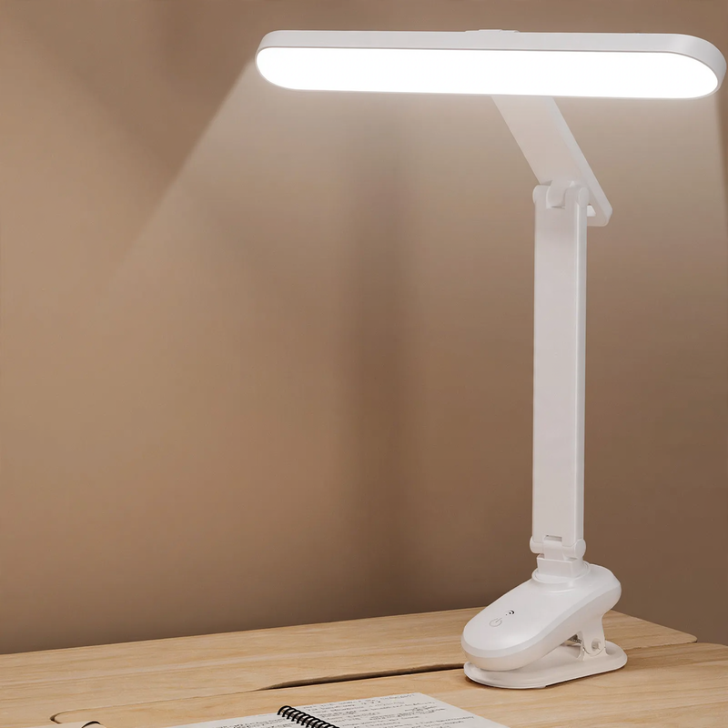 LED clamp lamp with integrated clock