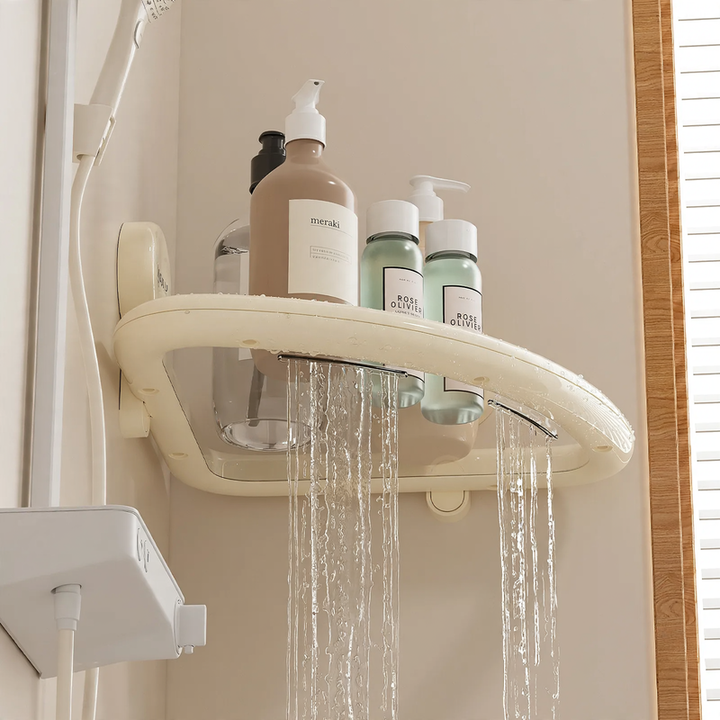 Triangle bath shelf with suction cup, ABS+PET