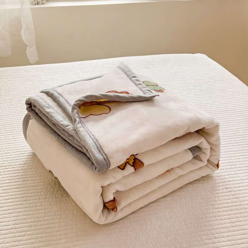 Soft coral fleece blanket, various sizes
