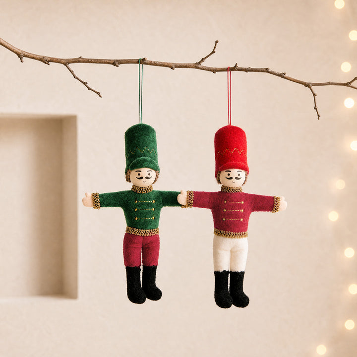 Fabric Nutcracker Ornament for Christmas Tree and Decoration