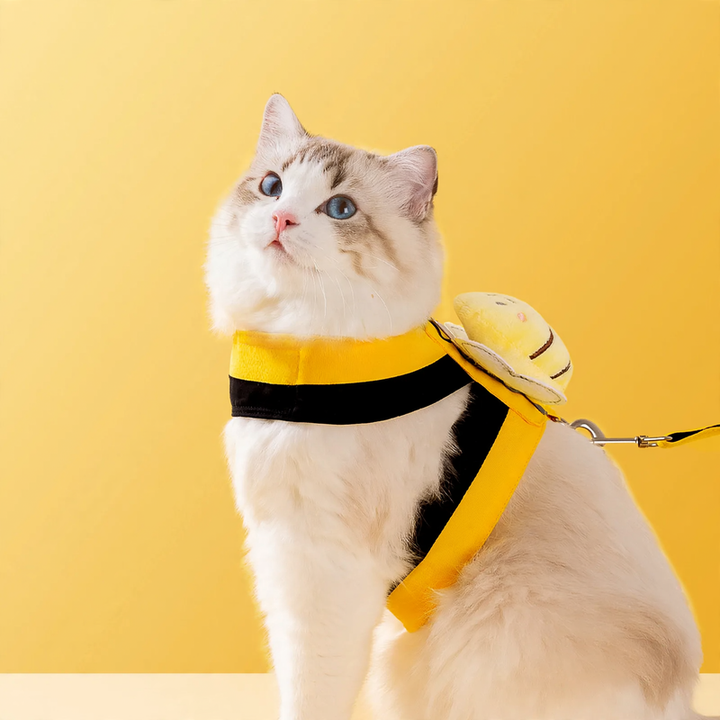 Mesh-Breast Harness with Bee Pattern for Cats