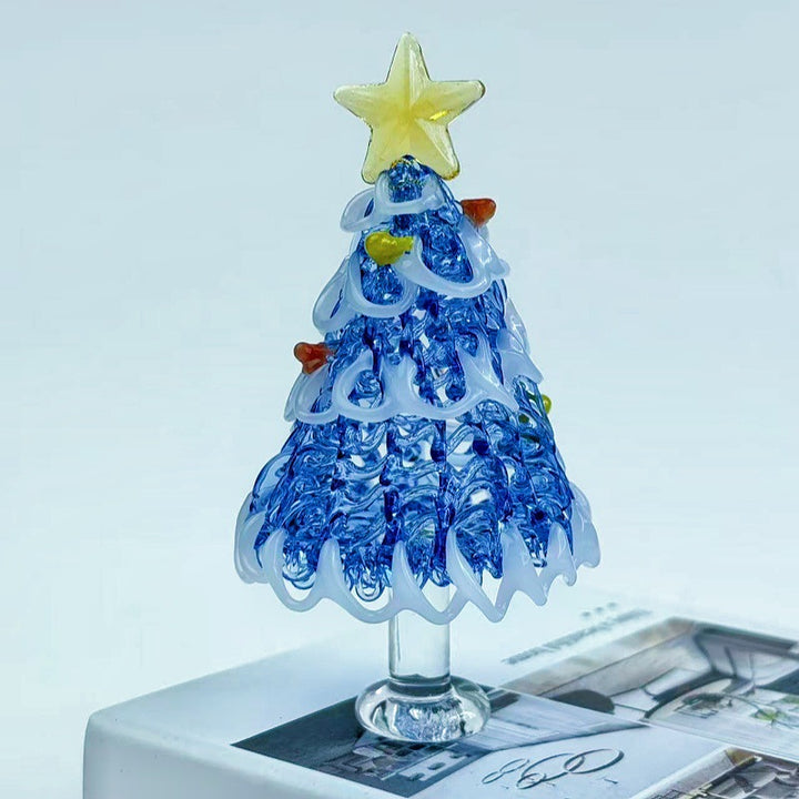 Mini Christmas tree made of glass, decorative table figure
