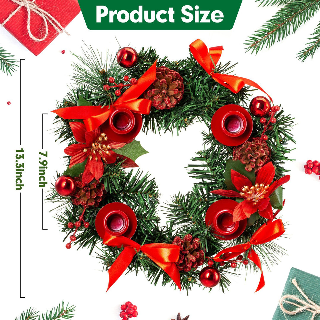 Christmas Advent wreath with red ribbon, 30 cm