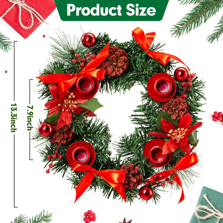 Christmas Advent wreath with red ribbon, 30 cm