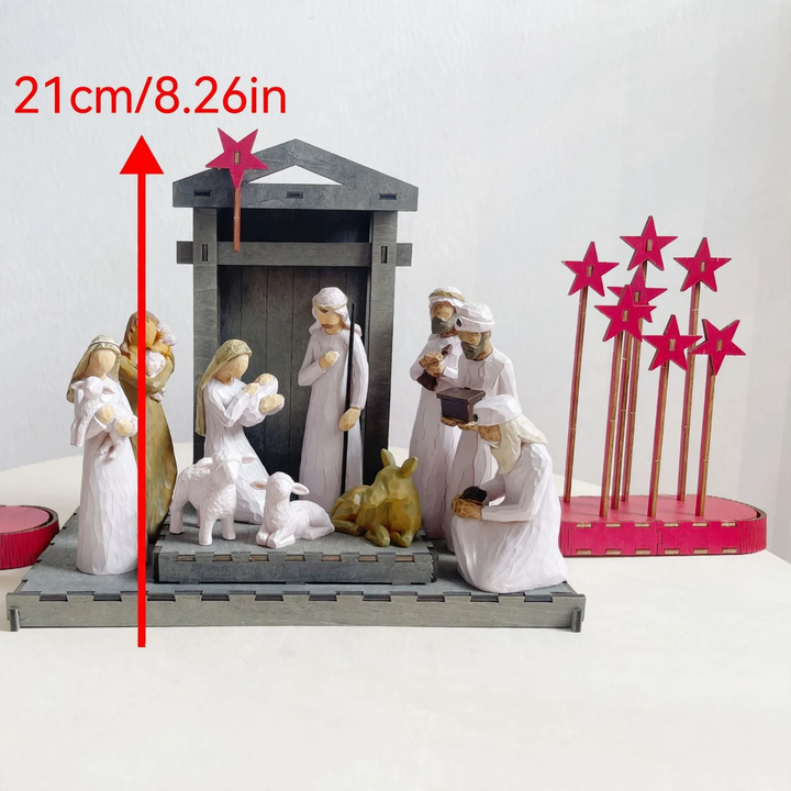 Christmas Nativity Figures Set made of resin