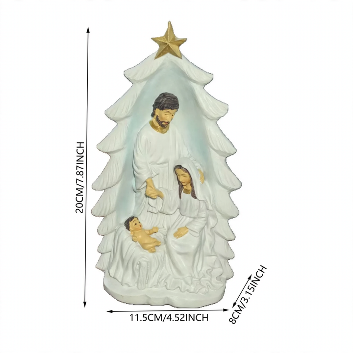 Decorative nativity figures made of resin, 3-piece set