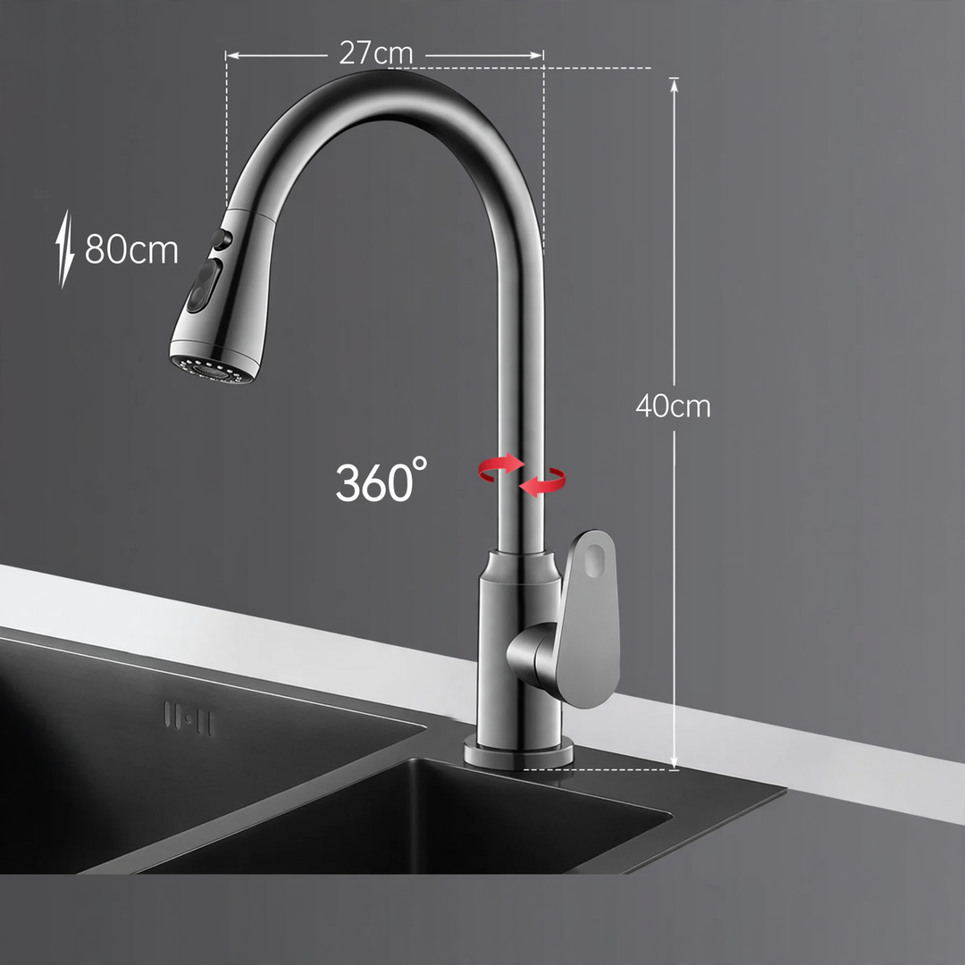 Pull-out kitchen faucet with ceramic valve