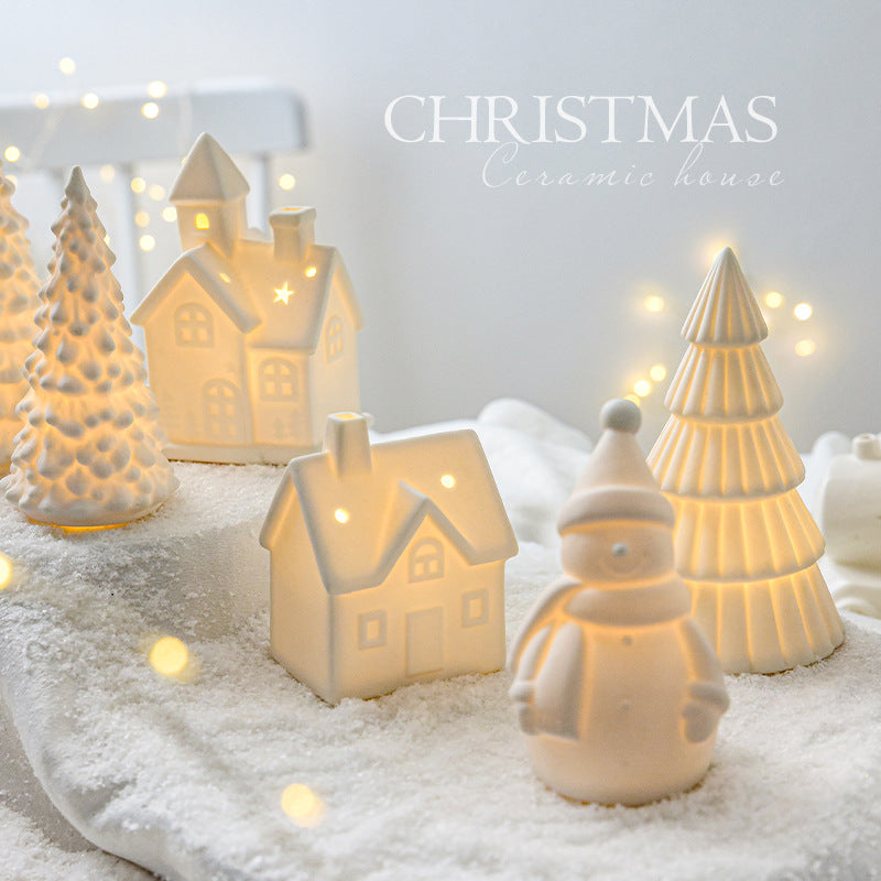 Ceramic Christmas decoration with lighting
