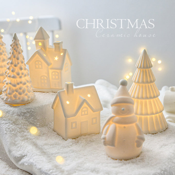 Ceramic Christmas decoration with lighting