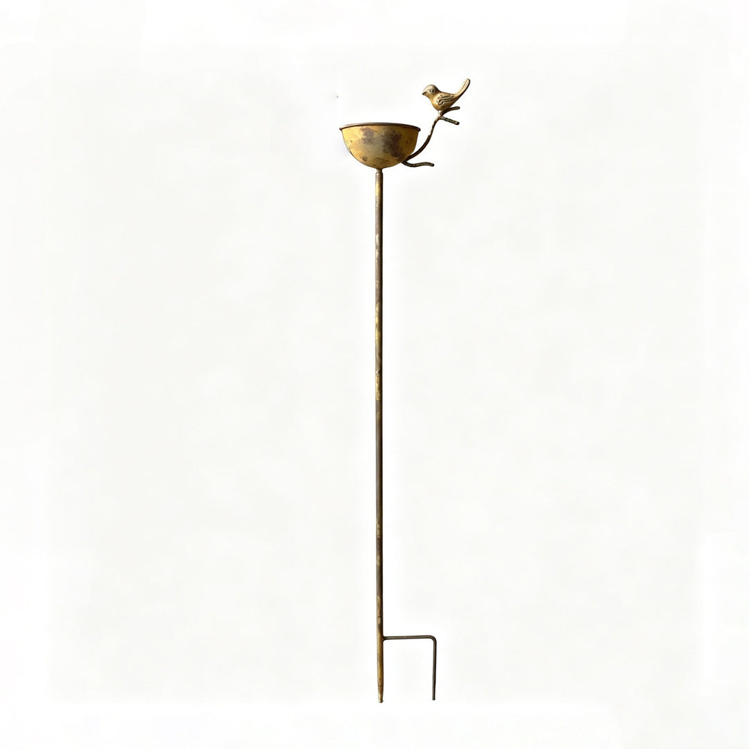 Garden Birdbath made of iron with birds, rust look