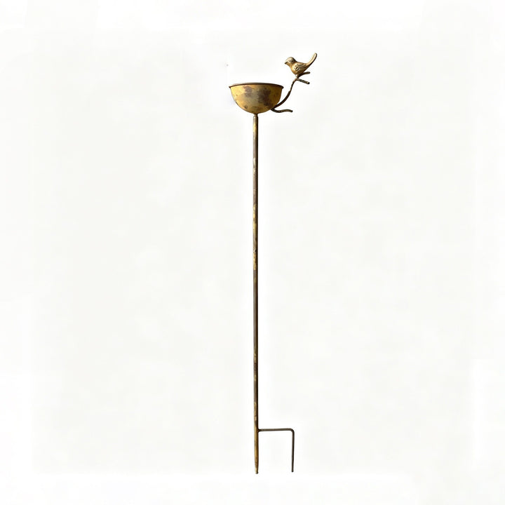 Garden Birdbath made of iron with birds, rust look