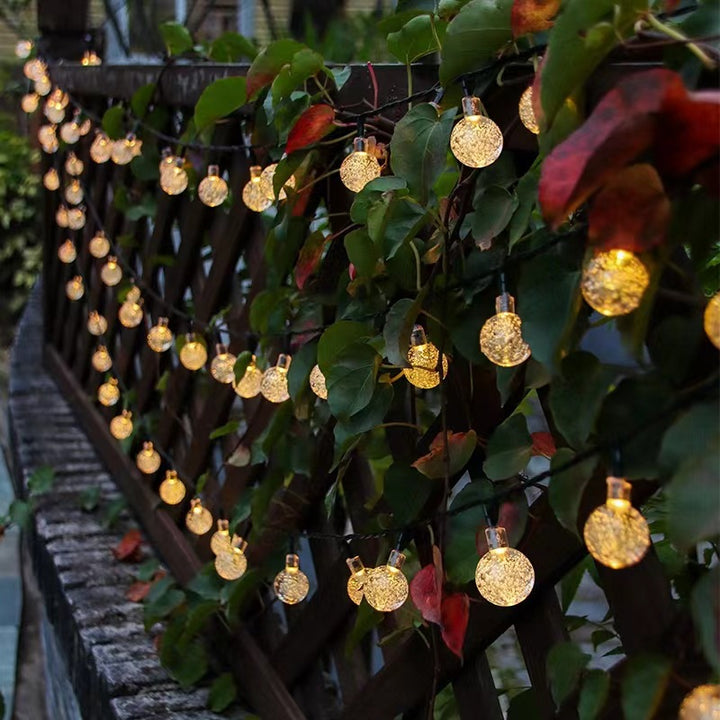 LED string lights with balls and stars for atmospheric light