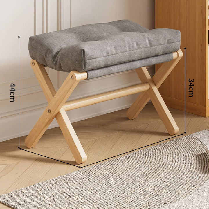Foldable wooden stool with storage