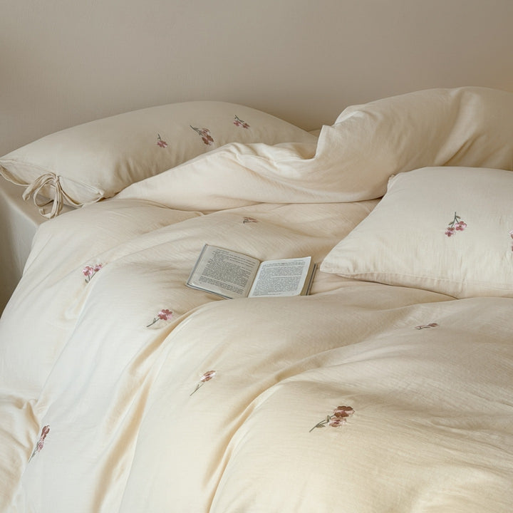 Cotton bedding 4-piece, double-layer gauze fabric