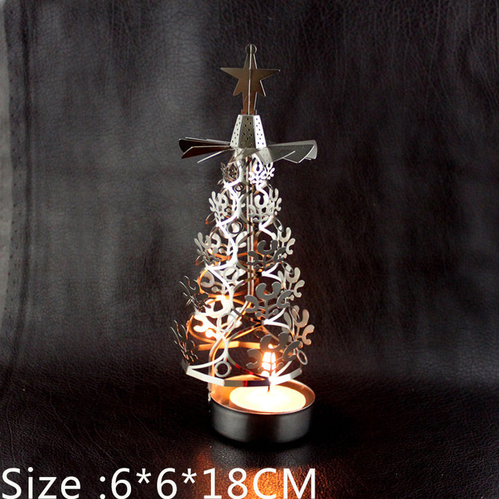 Rotating candle holder made of copper
