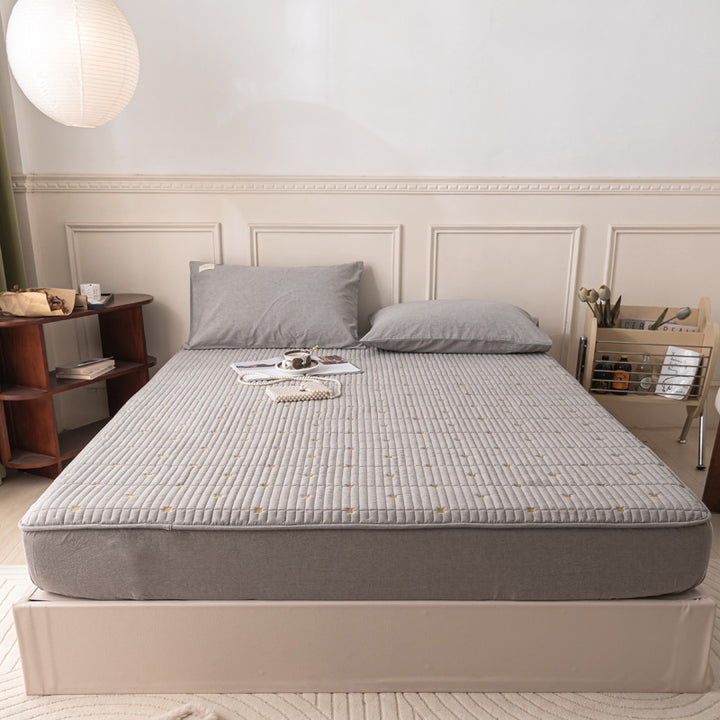 Cotton fitted sheet with protective layer, 180×200 cm