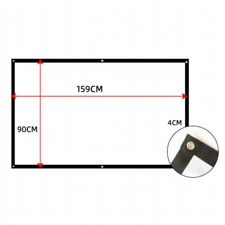 Projection screen, canvas made of sailcloth