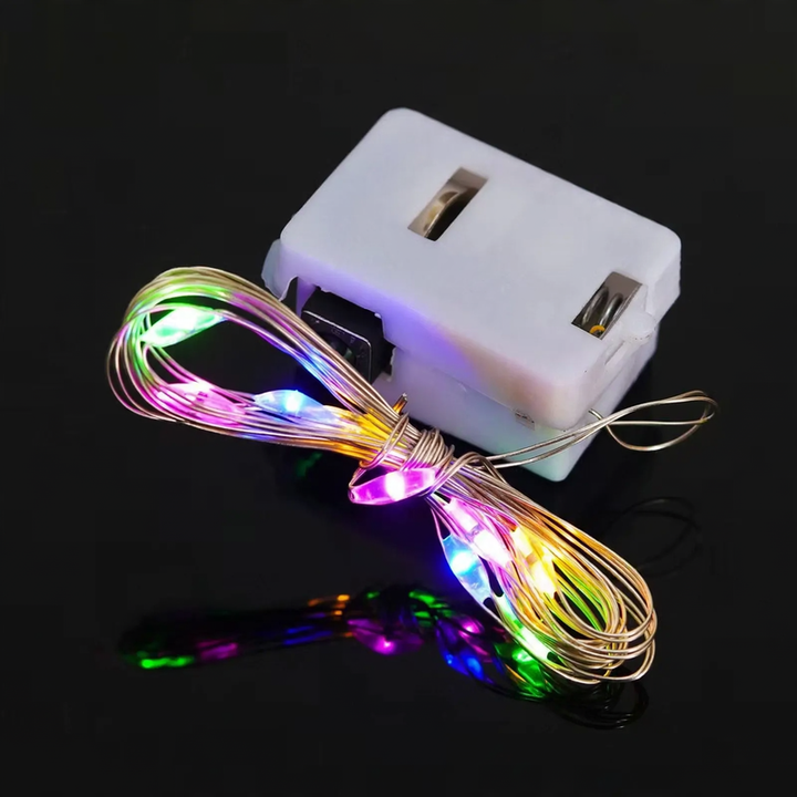 LED light string with small battery box