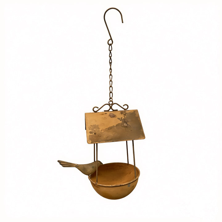 Hanging birdbath made of iron