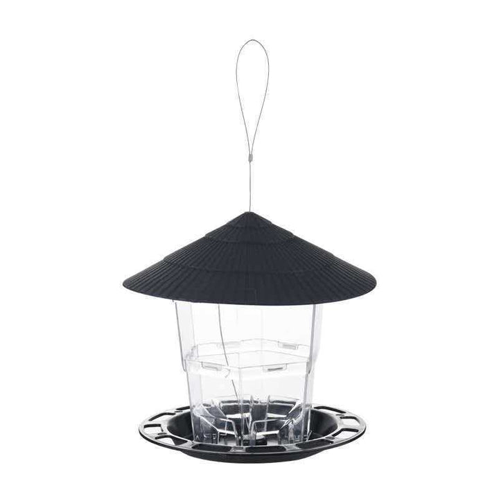 Hanging bird feeder for outdoor use