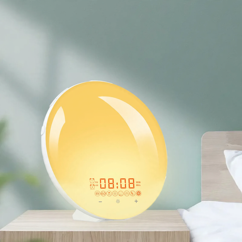 Alarm clock with light, FM radio and sunrise simulation