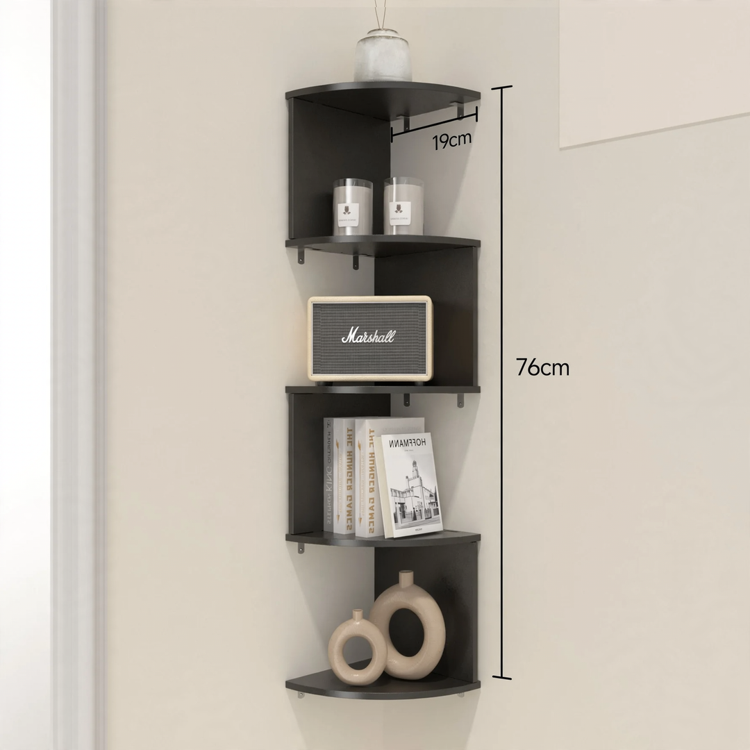 Corner shelf made of dense plywood, multi-layered
