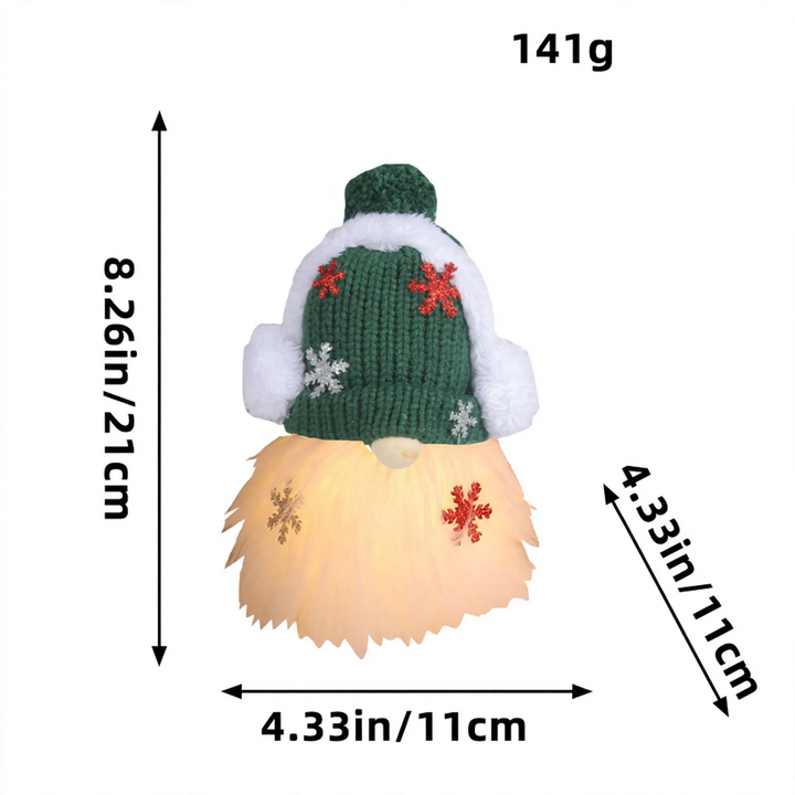 Glowing Christmas Gnome with Sequin Hat