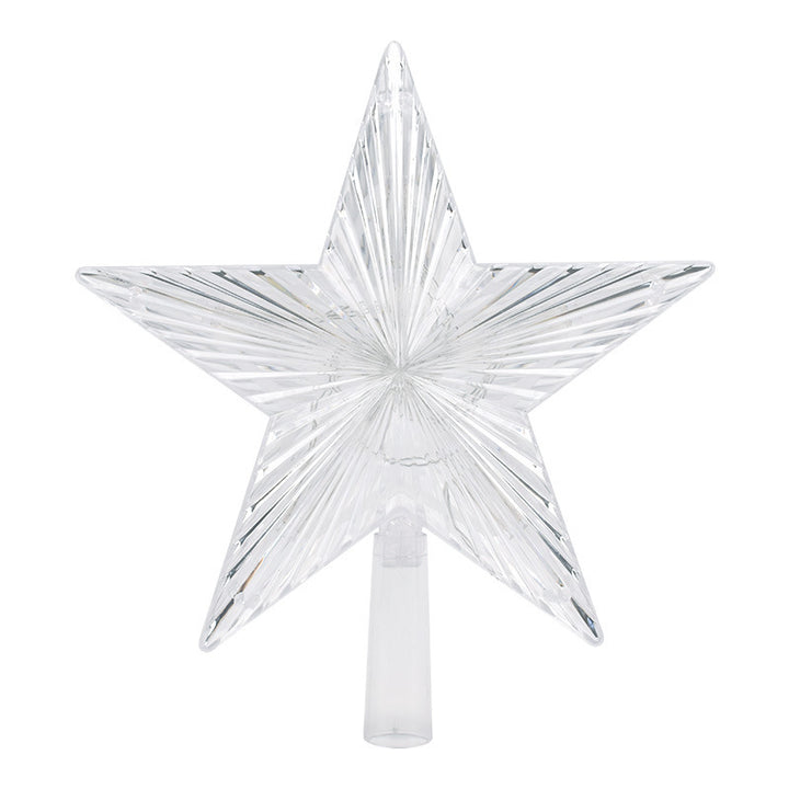 Transparent LED Christmas tree topper star made of acrylic