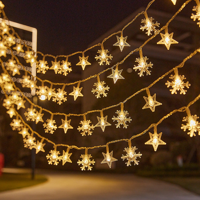 LED string lights with balls and stars for atmospheric light