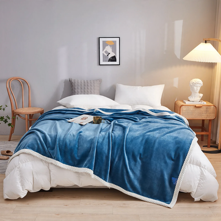 Milk fiber fleece blanket, solid color, various sizes
