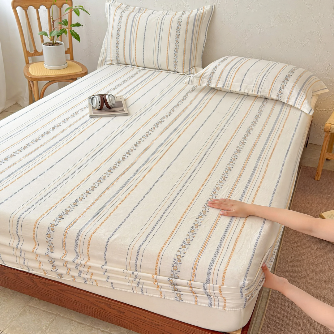 Cotton fitted sheets with elastic band