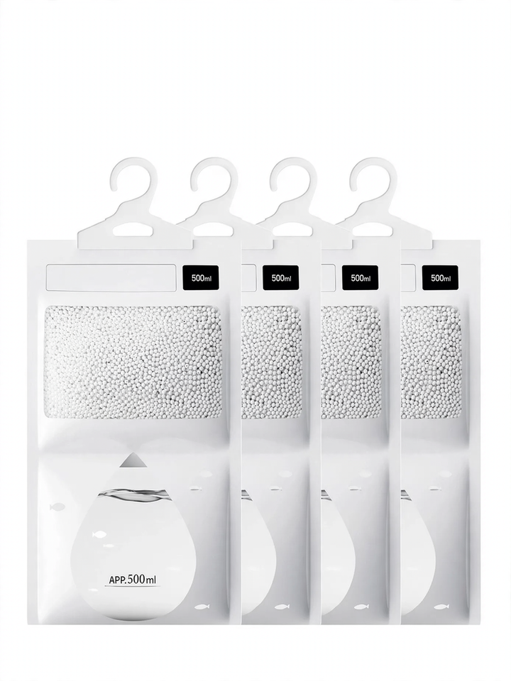 Hanging dehumidifier bag for wardrobes