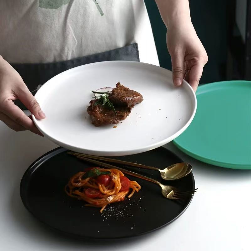 Beef Plastic Tray, Cream and Black