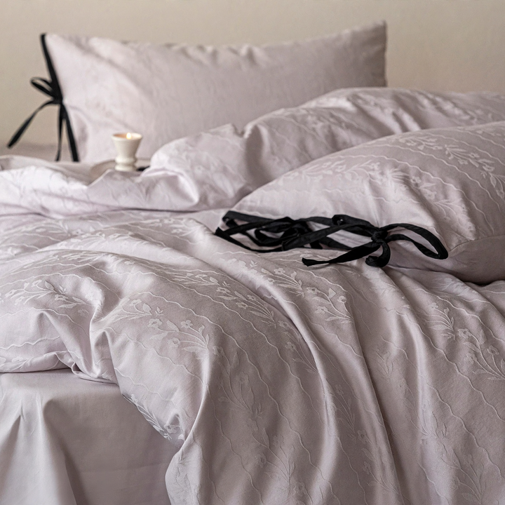 Cotton bedding, 4-piece, jacquard pattern