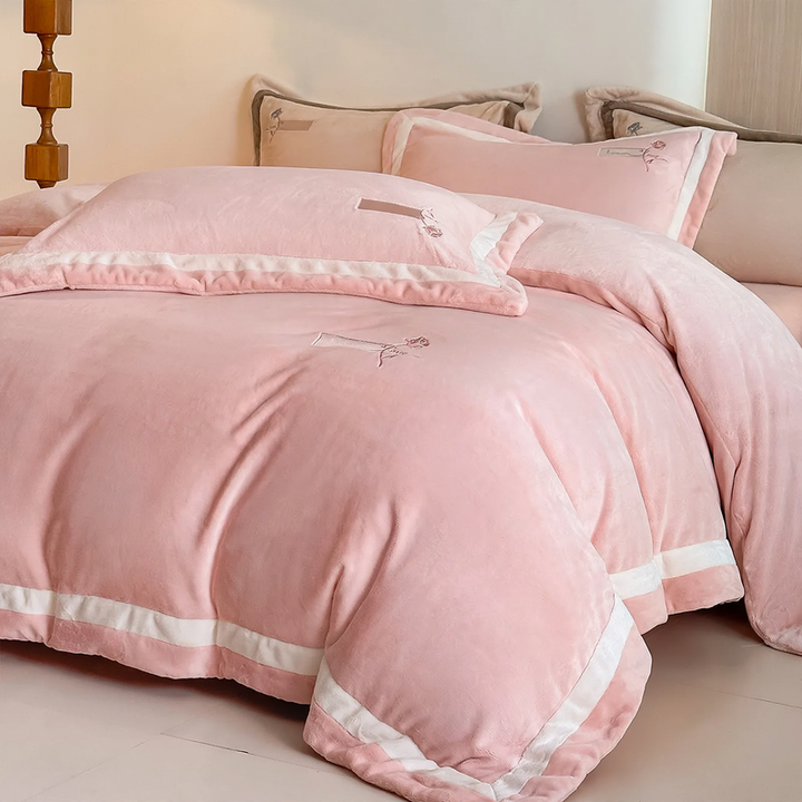 Milk fiber bedding set, 4-piece, premium