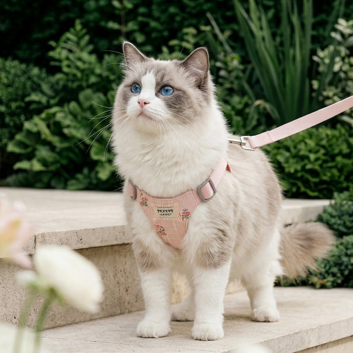 Cat harness with leash, fabric